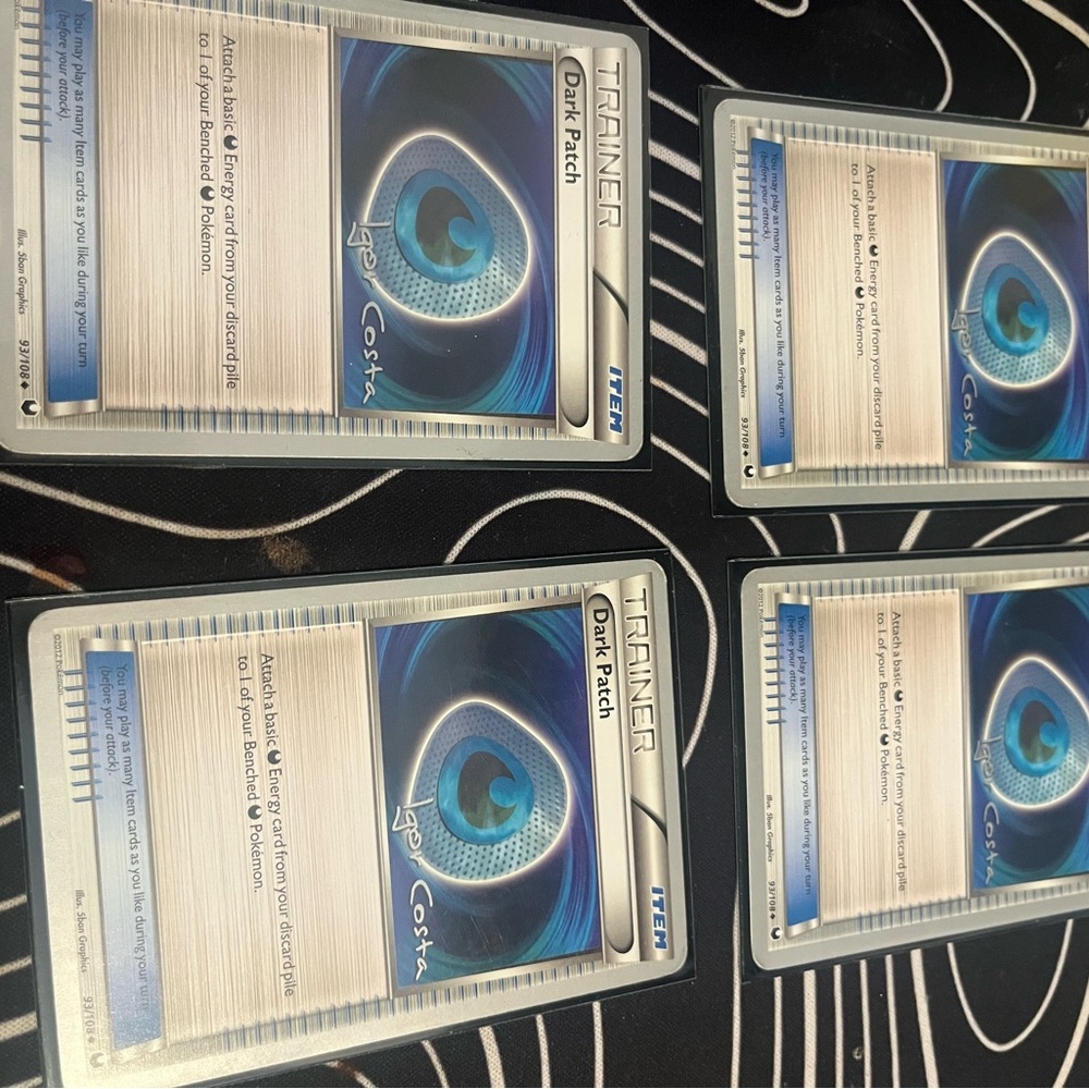 Pokemon Trainer Cards with Blue and Silver Design